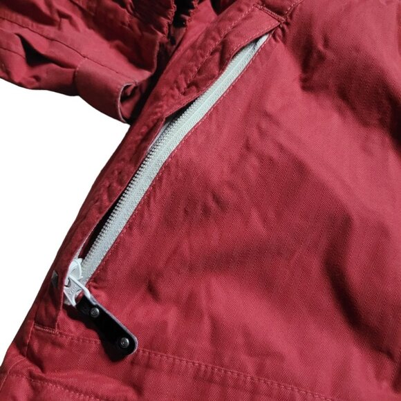 Columbia Covert Jacket Red White Double Zipper Snap Pockets Womens Large No Hood - Picture 5 of 12
